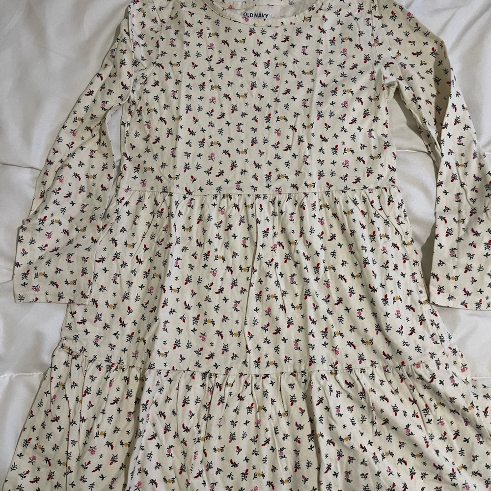 Old Navy Cream Floral Kids Dress